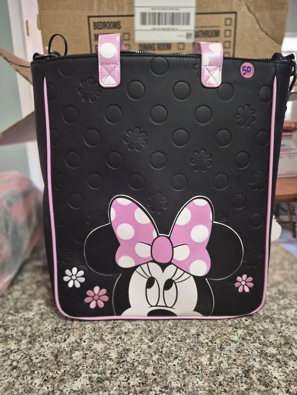 Loungefly Black & Pink Minnie Mouse Crossbody Tote
